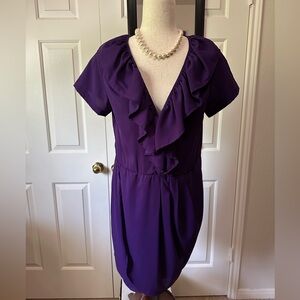 Saks Fifth Avenue | Sheath Ruffle V-Neck Cocktail dress | Color: purple